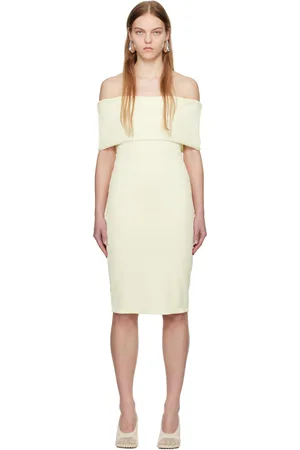 Bottega Veneta Robe midi texturée blanc cassé