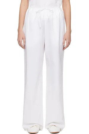 The Row Pantalon Jugi blanc cassé