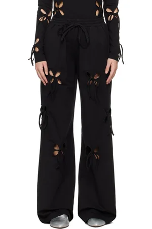 J.KIM Pantalon de détente noir à découpes graphiques
