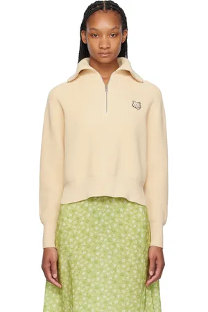 Maison Kitsuné Pull beige à logo de renard