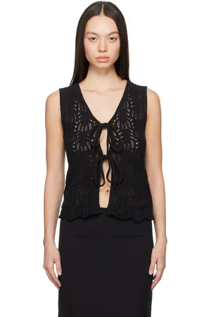 THE GARMENT Gilet noir à col en V