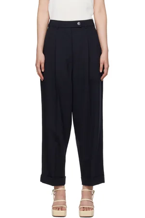 CORDERA Pantalon bleu marine à plis