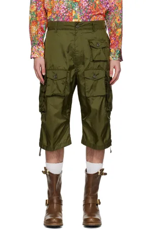 ENGINEERED GARMENTS Short cargo vert à cordons coulissants