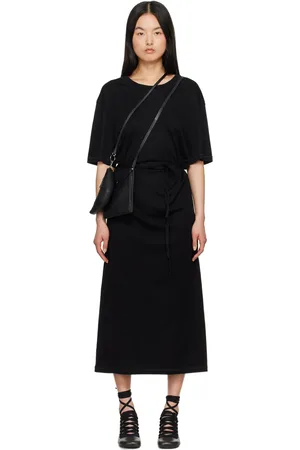 LEMAIRE Robe midi noire à ceinture