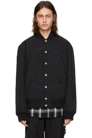 1017 ALYX 9SM Blouson aviateur noir à motif à logo brodé
