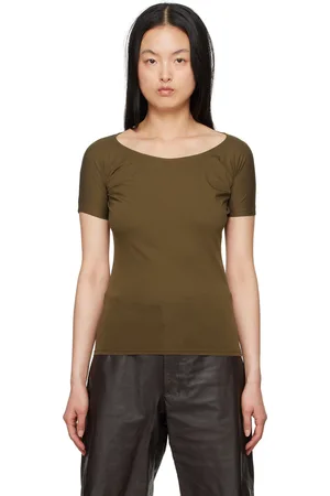 LEMAIRE T-shirt effet seconde peau brun