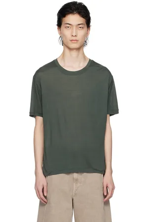 LEMAIRE T-shirt vert en soie