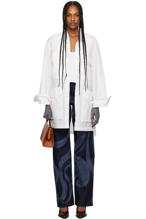 DRIES VAN NOTEN Robe midi surdimensionnée blanche