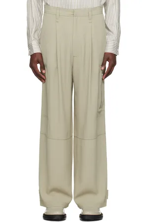 Ami Pantalon cargo vert à plis
