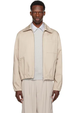 Ami Blouson aviateur beige à logo Ami de cœur