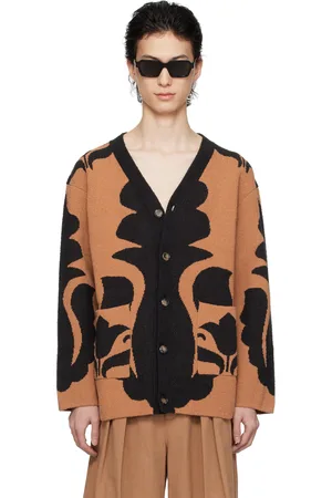 Nanushka Cardigan Boan brun et noir