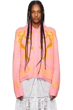 Anna Sui Cardigan rose et orange à images
