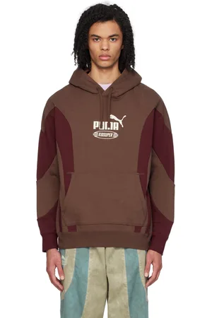 KIDSUPER STUDIOS Pull à capuche brun et bourgogne édition PUMA