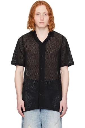 KSUBI Chemise Net Worth noire à col de camp