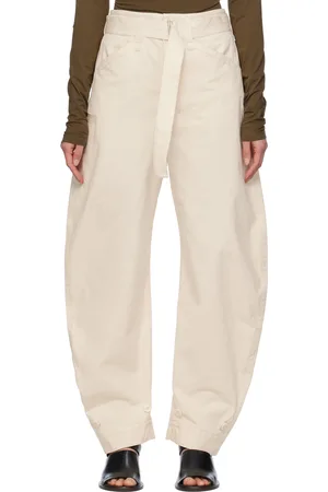 LEMAIRE Pantalon fuselé blanc cassé