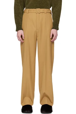 DRIES VAN NOTEN Pantalon brun clair à ceinture