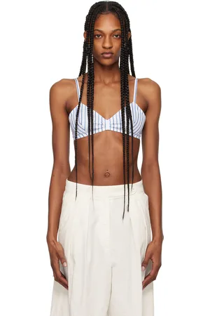 DRIES VAN NOTEN Soutien-gorge blanc et bleu à rayures