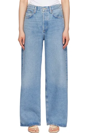 AGOLDE Jean décontracté bleu à taille basse