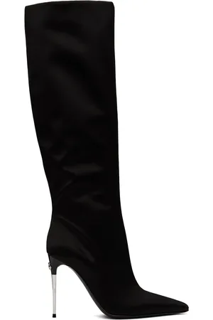 Dolce & Gabbana Bottes hautes noires en satin