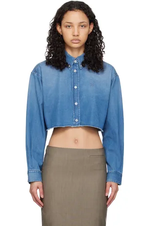 Givenchy Chemise écourtée bleue en denim
