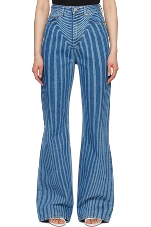 Jean Paul Gaultier Jean bleu à motif graphique imprimé au laser