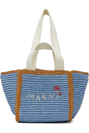Marni Petit cabas Sillo bleu en macramé
