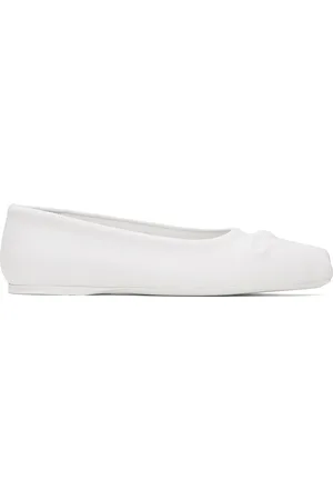 Marni Ballerines blanches sans coutures à boucle décorative