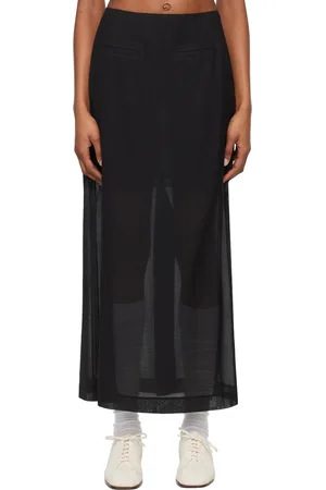 AMOMENTO Jupe longue transparente noire