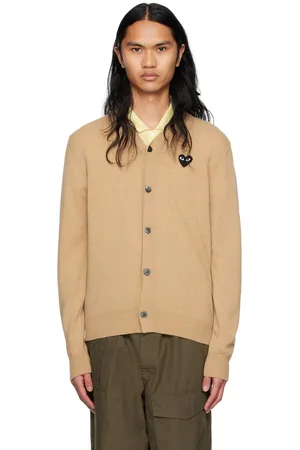 Comme des Garçons Cardigan beige à logo