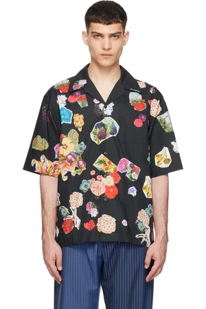 Marni Chemise noire à motif fleuri