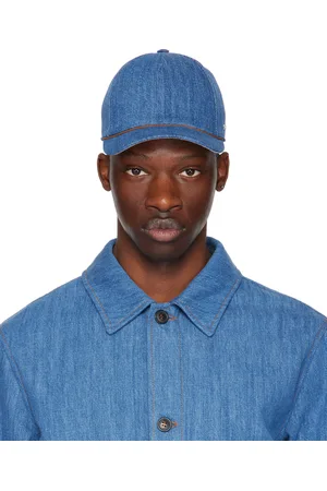 Ermenegildo Zegna Casquette de baseball bleue en denim