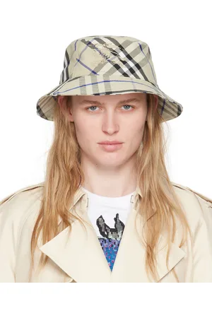Burberry Chapeau bob beige à carreaux