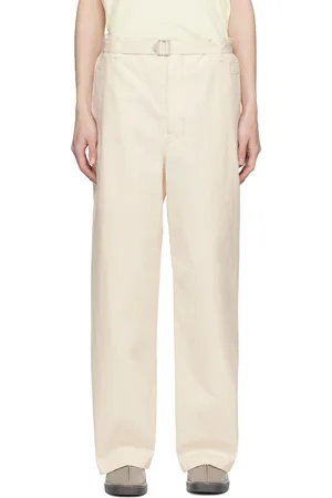 LEMAIRE Pantalon sans coutures blanc cassé à ceinture