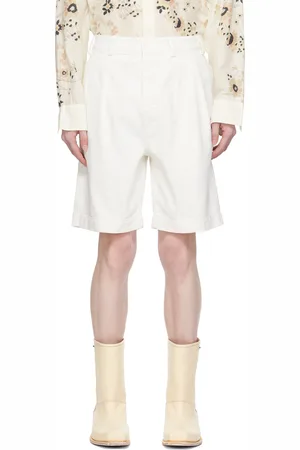 Sunflower Short blanc en denim à plis