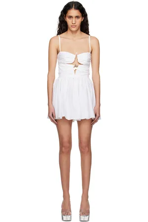 AREA Robe courte blanche à découpe graphique