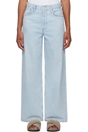 AGOLDE Jean décontracté bleu à taille basse