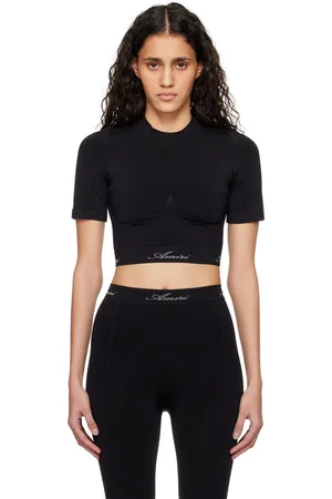 AMIRI Haut noir à logos en tissu jacquard