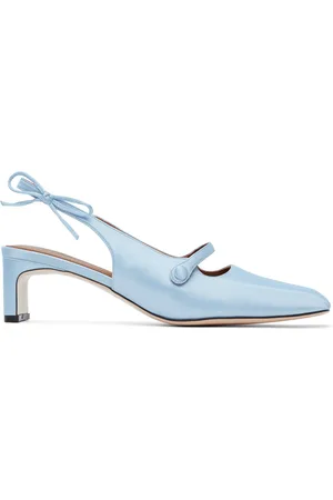 Shushu/Tong Chaussures à talon bottier bleues à bout carré et à boucle