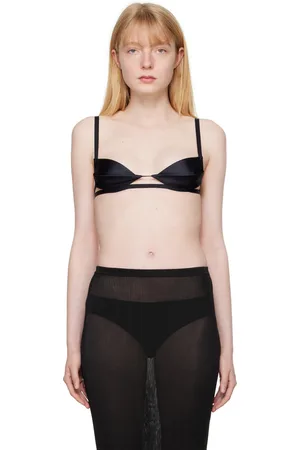 Nensi Dojaka Soutien-gorge noir à bonnets en forme de pétales