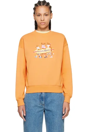 Maison Kitsuné Pull molletonné orange à image à logo