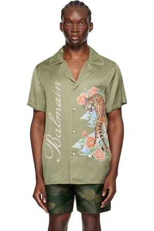 Balmain Chemise kaki à image de tigre