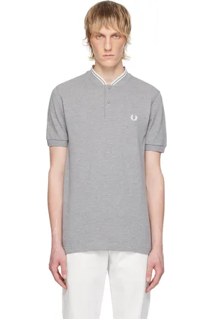 Fred Perry Henley gris à col officier
