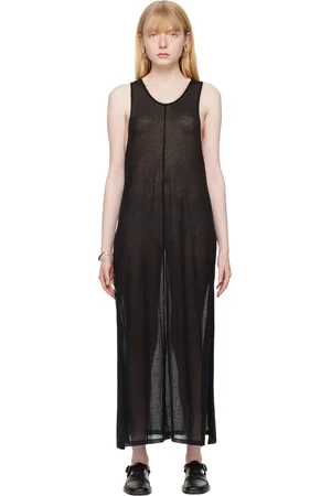 Auralee Robe longue noire à fentes