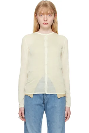Auralee Cardigan blanc cassé à boutons
