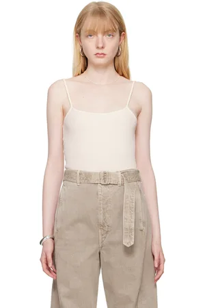 Auralee Camisole blanc cassé à encolure arrondie