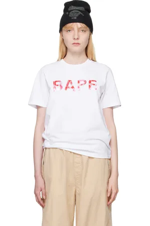 BAPE T-shirt blanc à logo scintillant à motif camouflage ABC