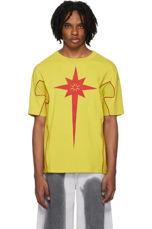 Kusikohc T-shirt de style motard jaune