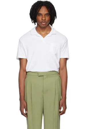 Orlebar Brown Polo blanc à patte fendue
