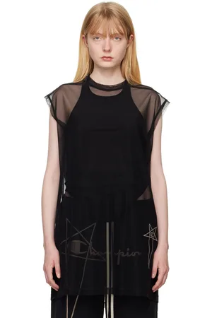 Rick Owens T-shirt Tarp noir édition Champion