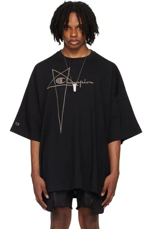 Rick Owens T-shirt Tommy noir édition Champion